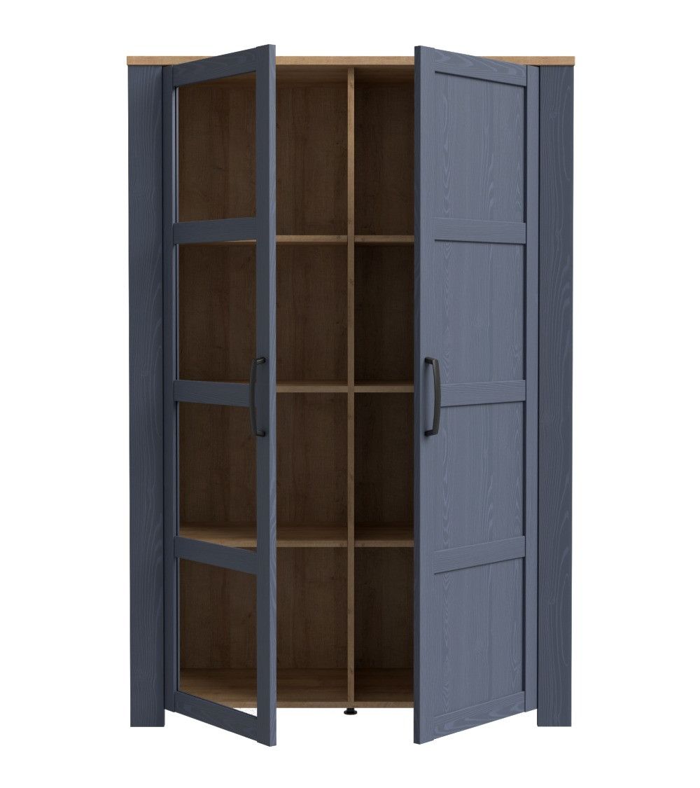 Vitrina alta 2 puertas ODIN, en azul marino Vitrina alta 2 puertas ODIN, en azul marino