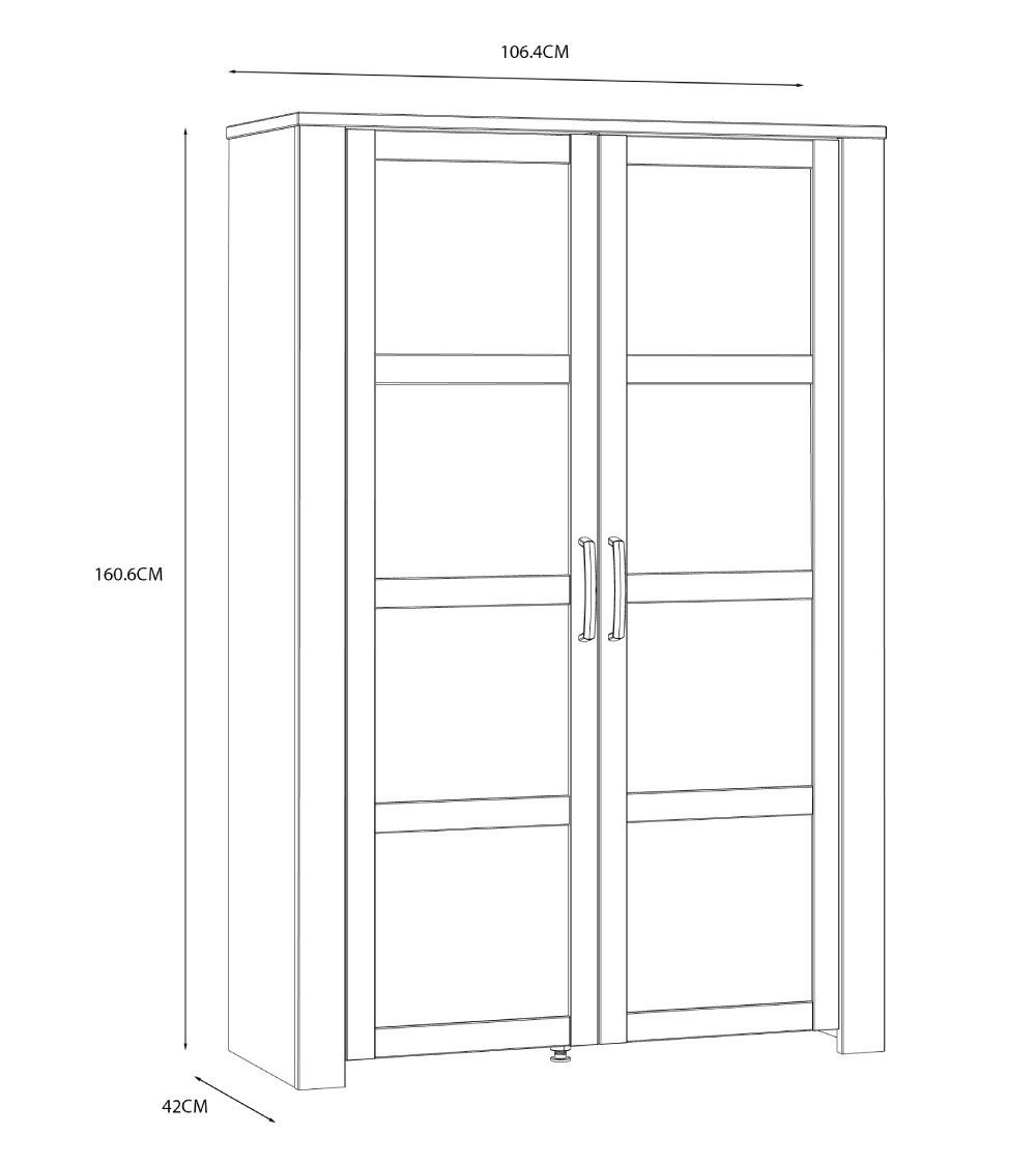Vitrina alta 2 puertas ODIN, en azul marino Vitrina alta 2 puertas ODIN, en azul marino