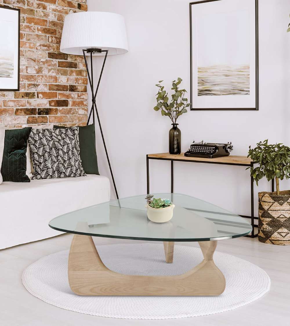 Mesa centro cristal ovalada LUCY