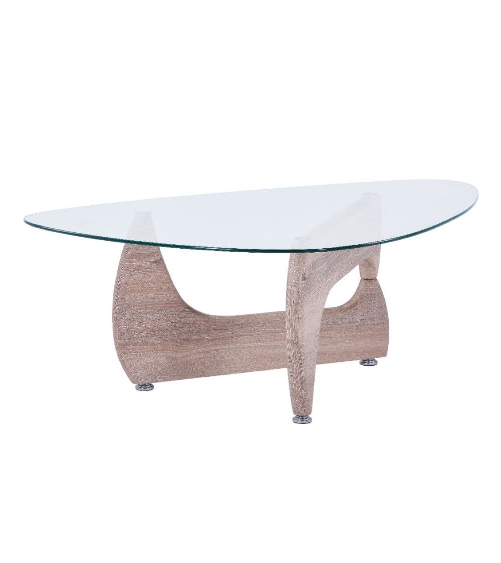 Mesa centro cristal ovalada LUCY