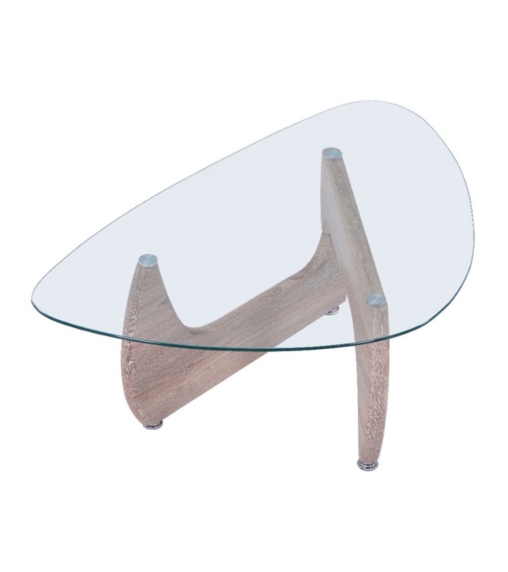 Mesa centro cristal ovalada LUCY