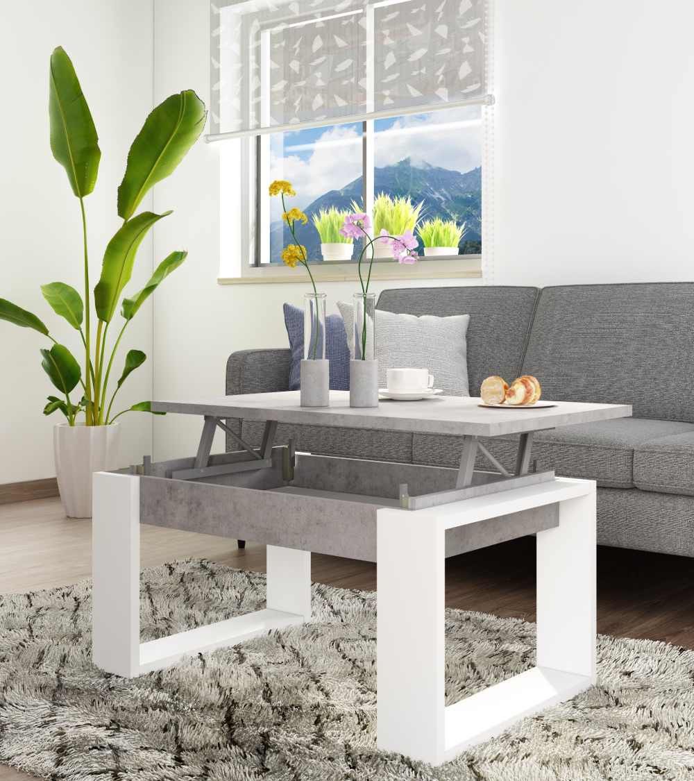 Mesa centro elevable RUBI estilo industrial | Cambia Tus Muebles