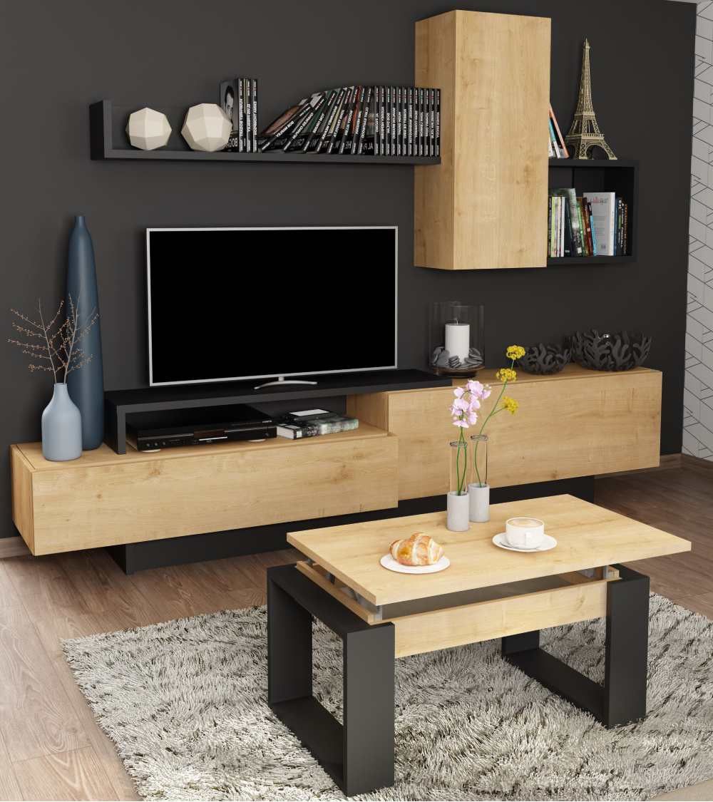 Mesa centro elevable RUBI estilo industrial | Cambia Tus Muebles