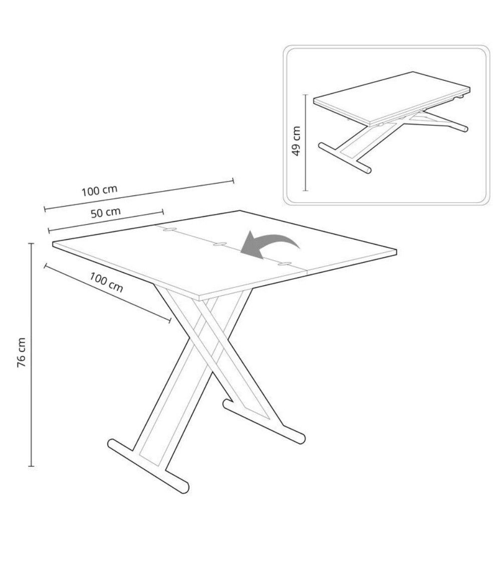 Mesa de centro elevable y extensible FRENZY