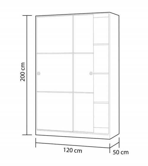 Armario puertas correderas Winter (120 cm ancho)