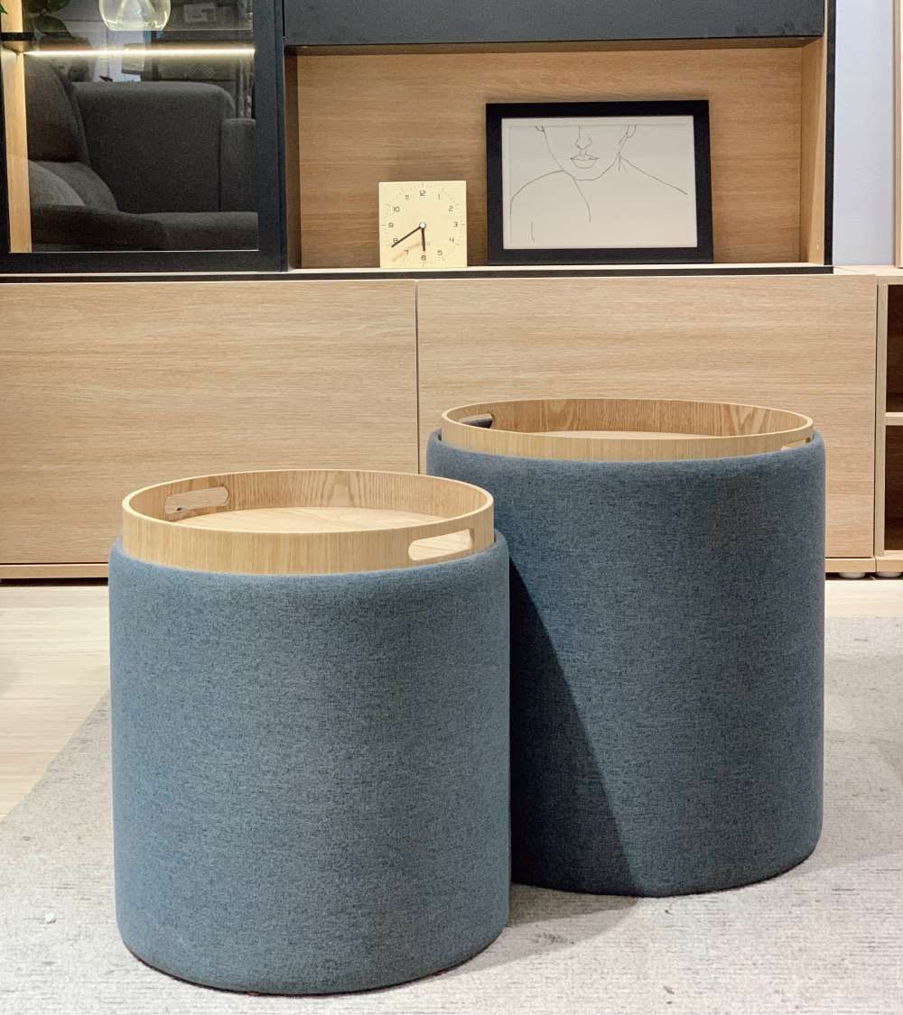 Pack 2 puffs decorativos con arcón ANIA | Don Tresillo