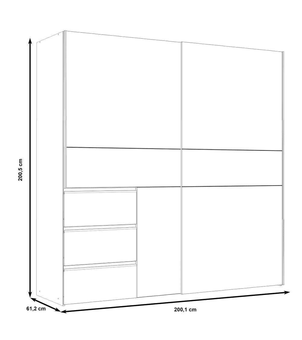 Armario puertas correderas + cajonera COLETTE