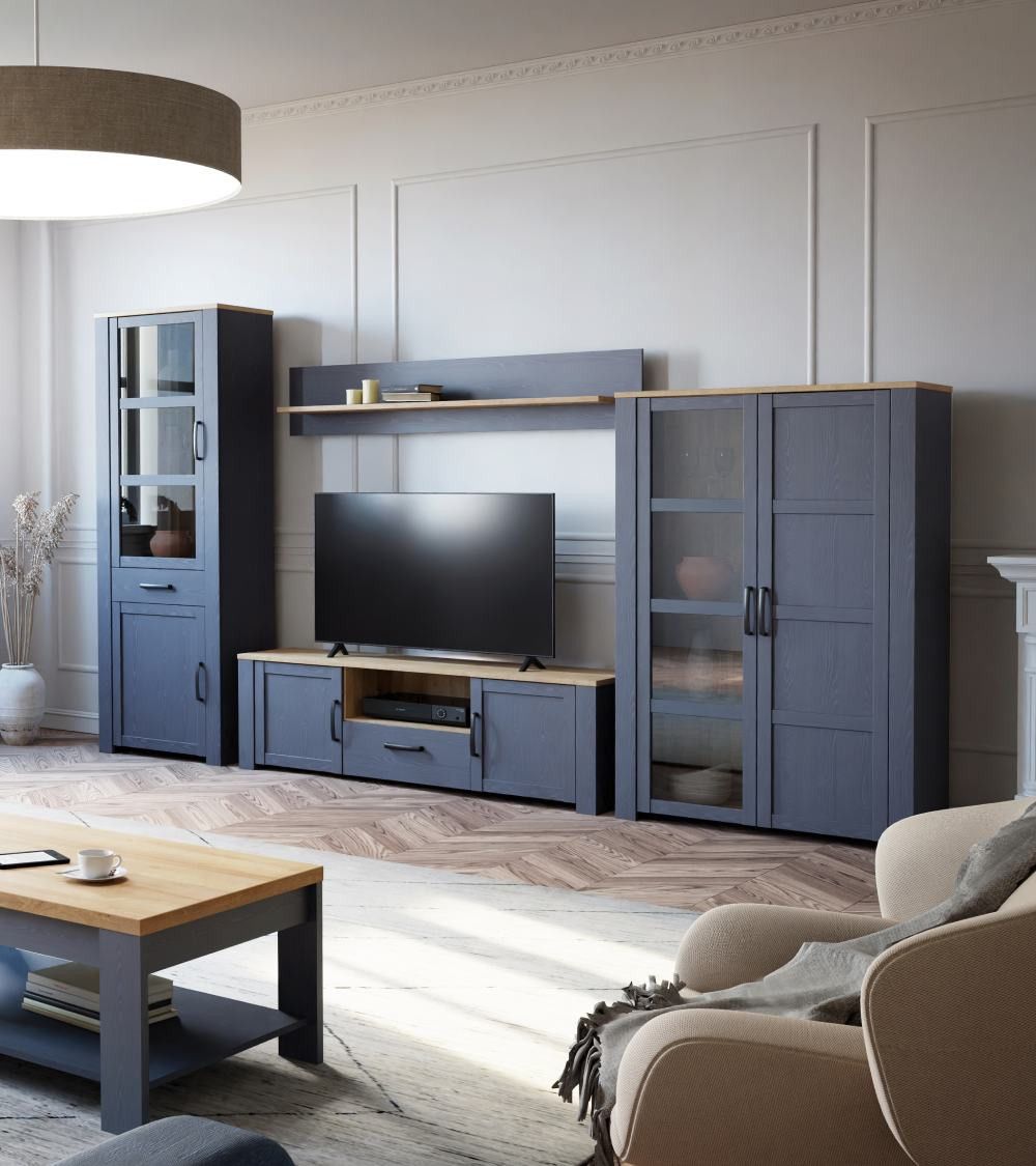 Vitrina alta 2 puertas ODIN, en azul marino Vitrina alta 2 puertas ODIN, en azul marino