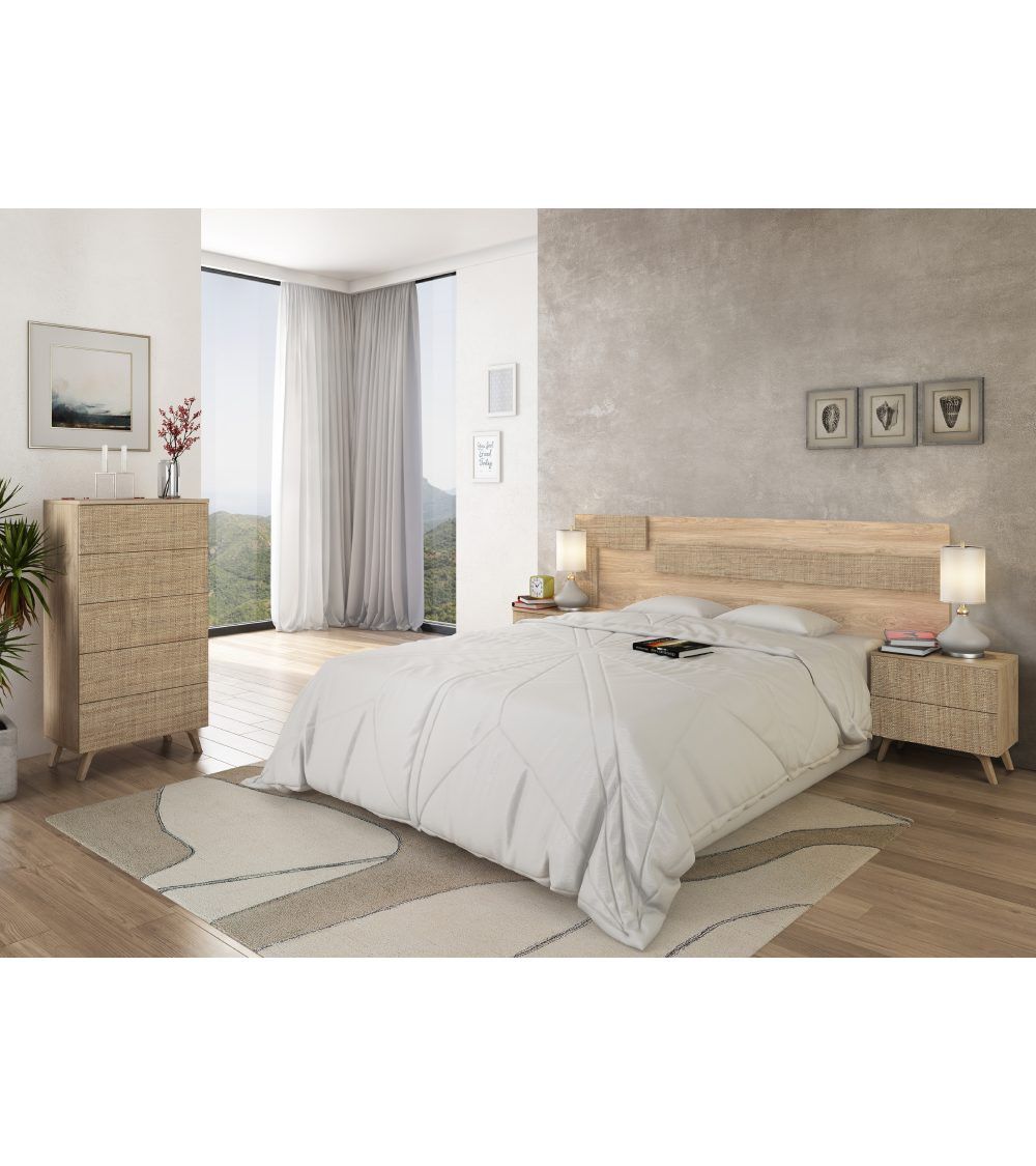 Mesita de noche 2 cajones LOREN