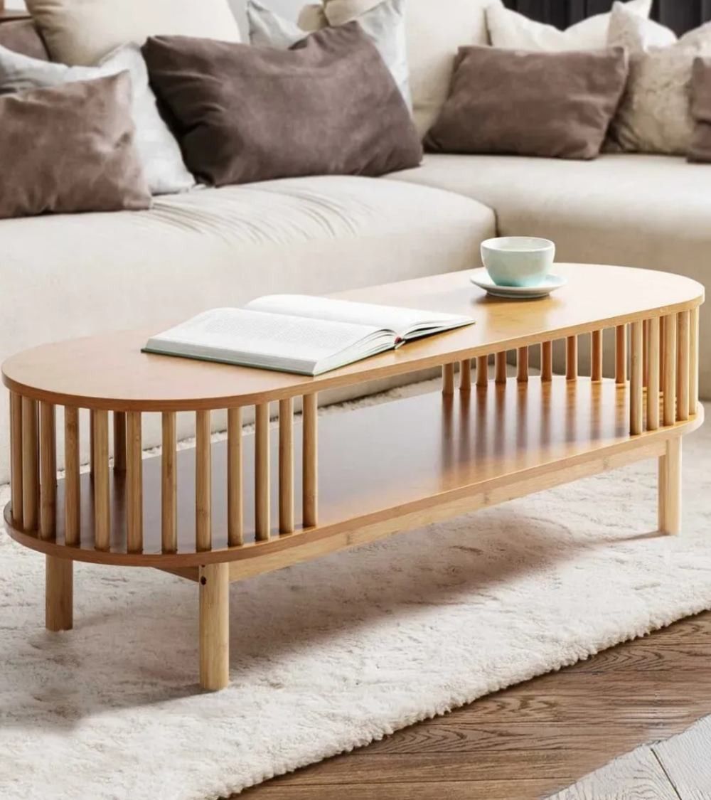 Mesa centro ovalada bambú BELLARY