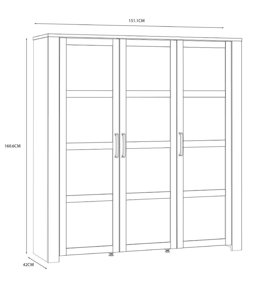 Vitrina alta 3 puertas ODIN