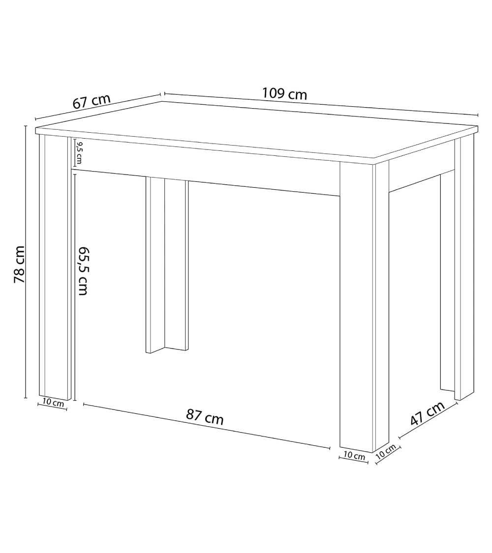 Mesa cocina rectangular 109x67 KATIA