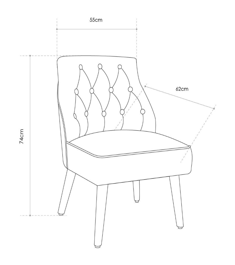 Butaca terciopelo Mary, con patas de madera