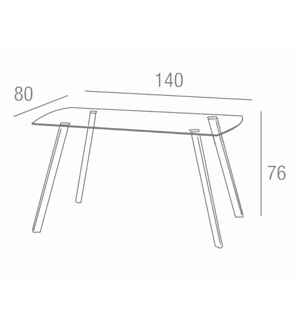 Mesa comedor de cristal REKA 140x80 cm