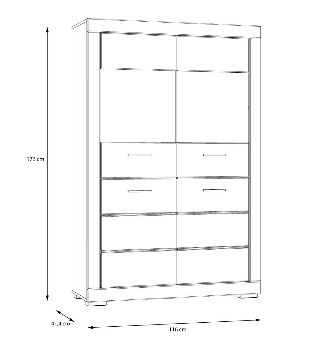 Vitrina de 4 puertas blanca SNOW