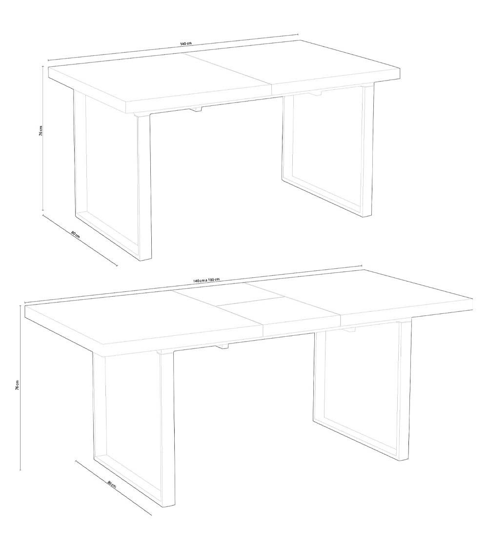 Mesa comedor extensible industrial DAREK