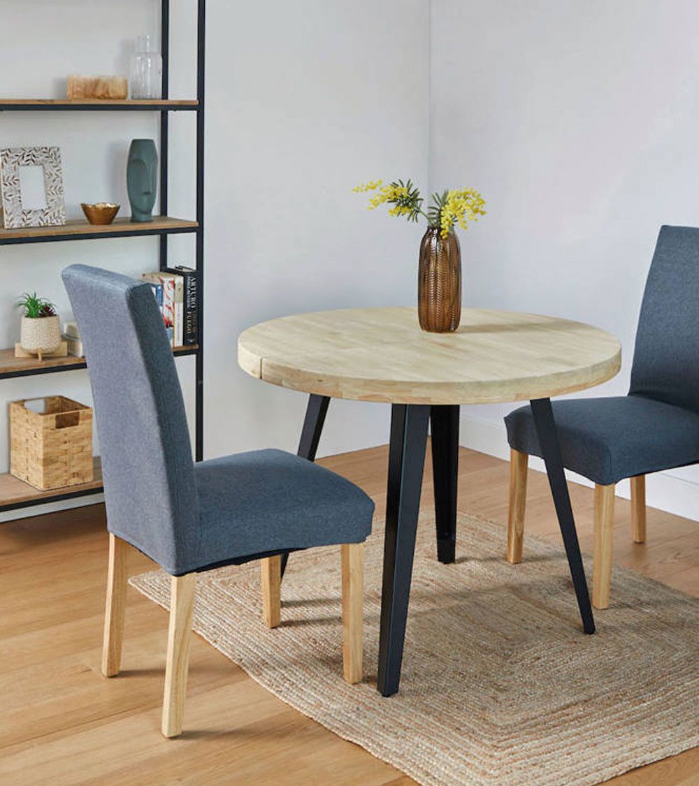 Mesa comedor redonda extensible industrial SKADI