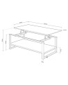 Mesa centro elevable estilo industrial JARED
