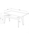 Mesa centro elevable de madera GALIA