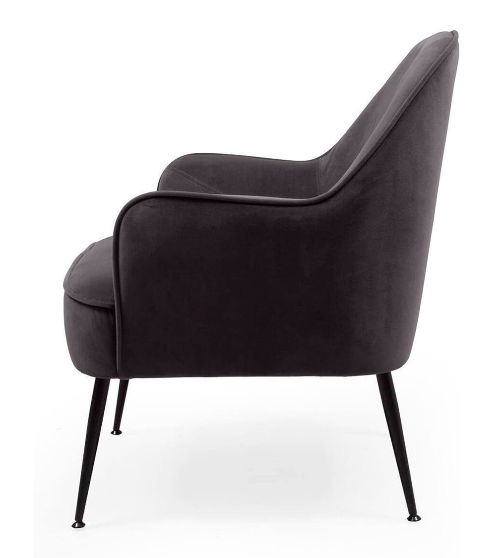 Butaca de terciopelo AMBERES con pata negra o dorada | Cambia Tus Muebles